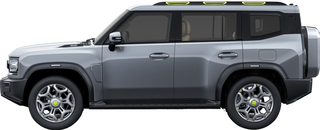 Jetour T2 i-DM in Silver, side elevation
