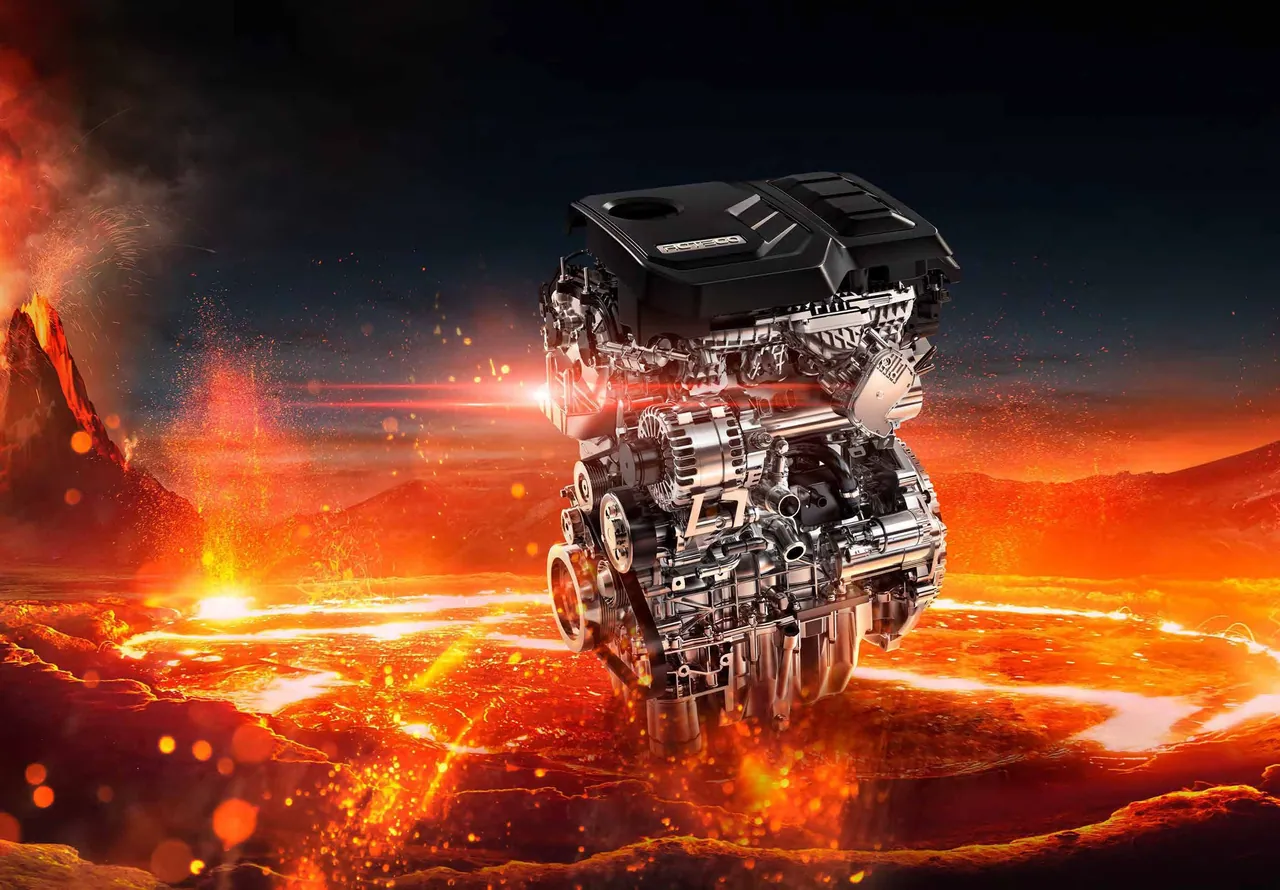 The T2's 2.0-litre turbocharged engine, glowing hotter as the revs rise